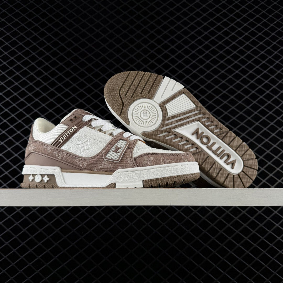 LV Trainer Monogram Denim Beige Brown