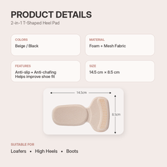 Shoe Size Reducer & Anti Friction Heel Pad