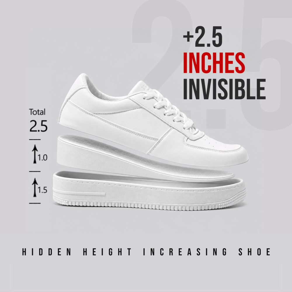 All White Height Increasing Sneaker