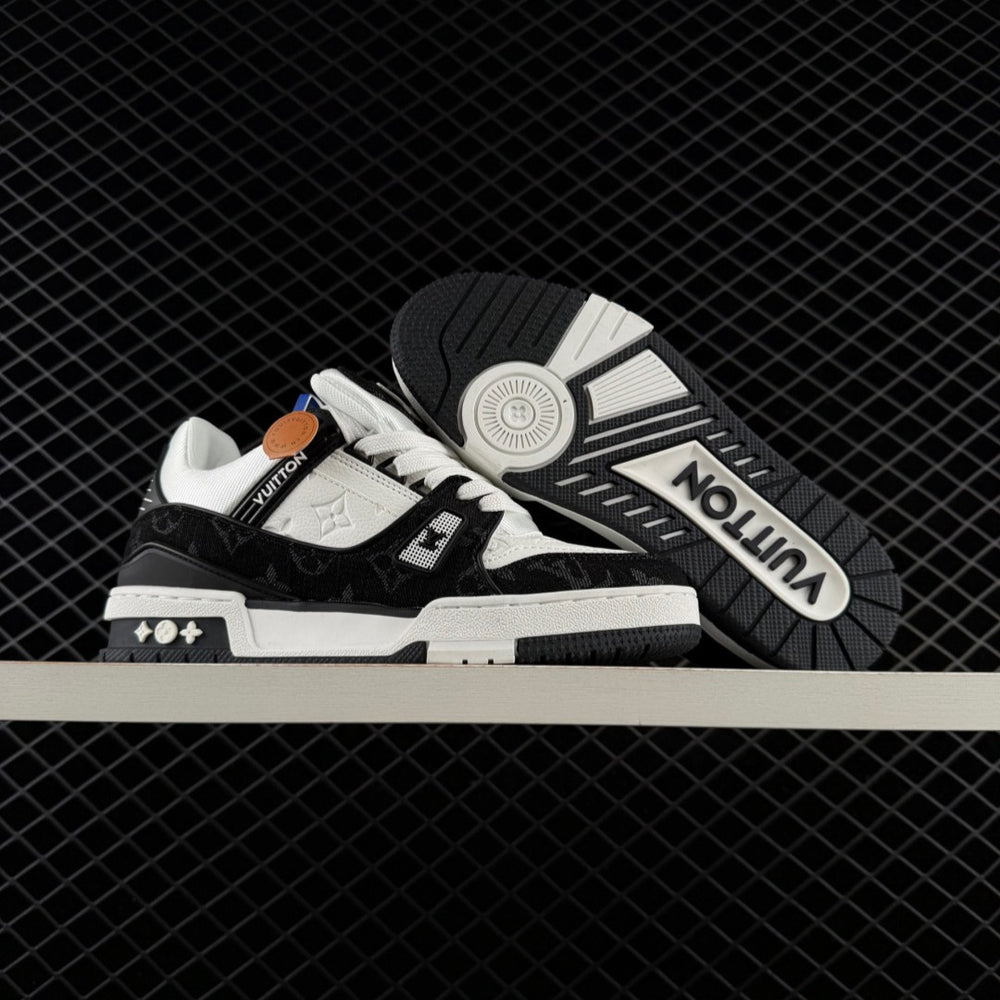 LV Trainer Monogram Denim Black - White