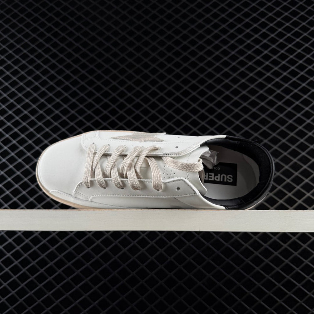Super-Star Grey Suede Star & Black Heel Tab