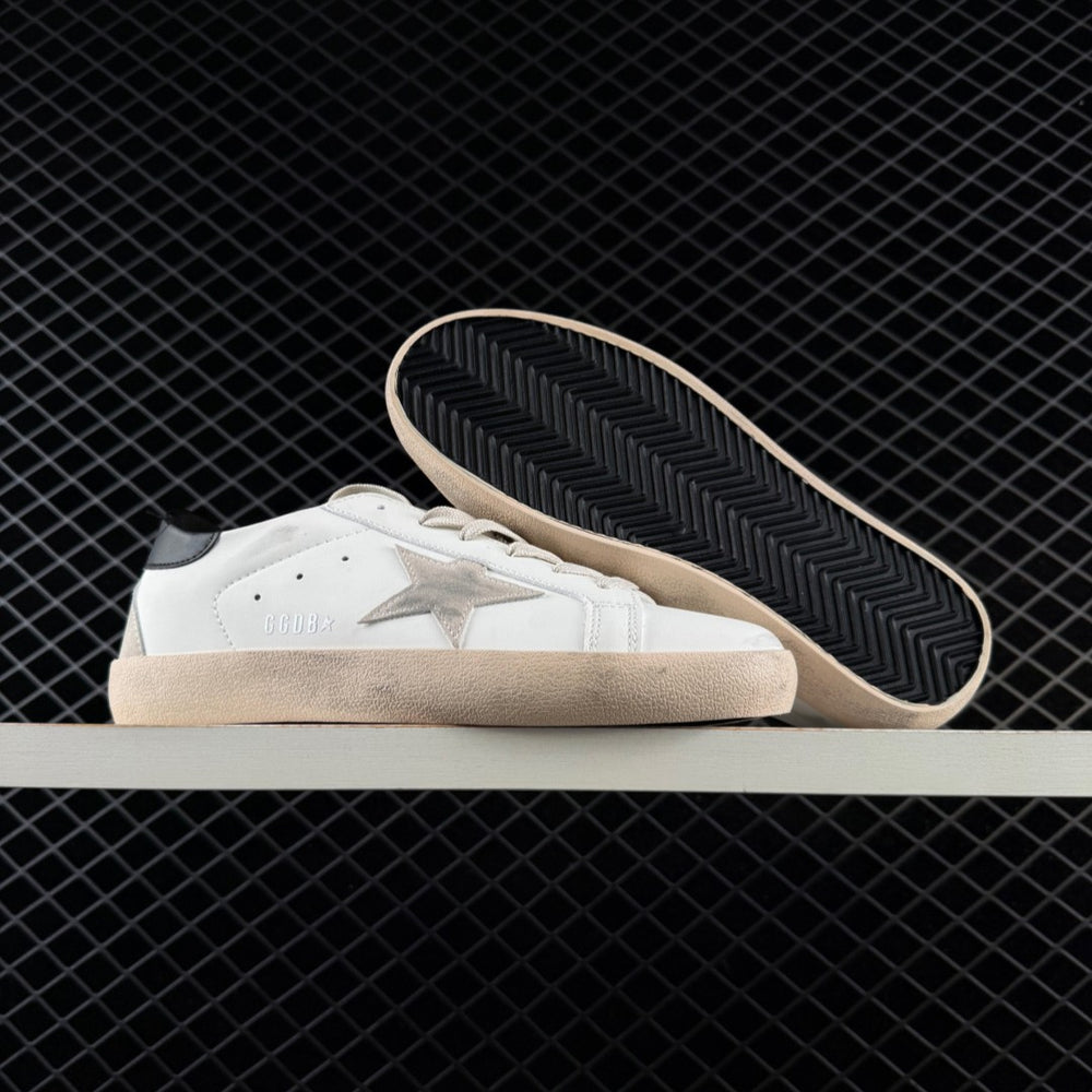 Super-Star Grey Suede Star & Black Heel Tab