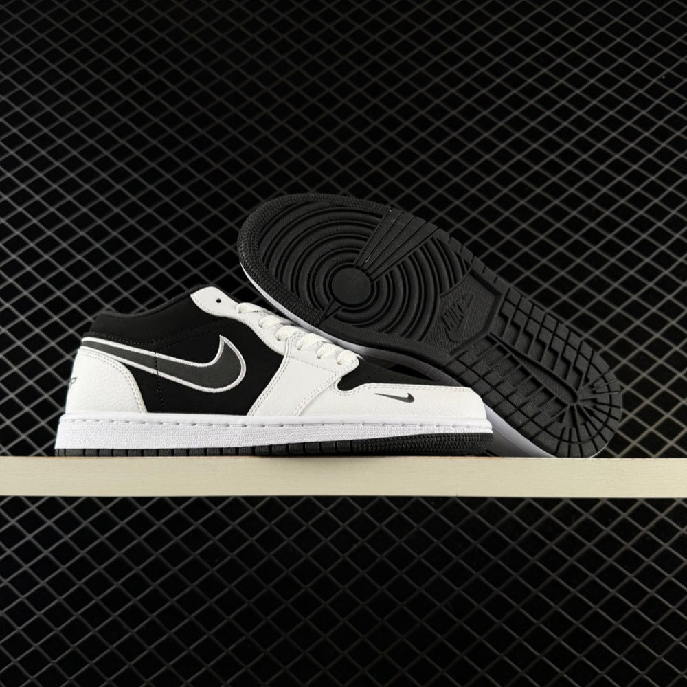 Air Jordan 1 Low Black Suede & Pebbled Leather
