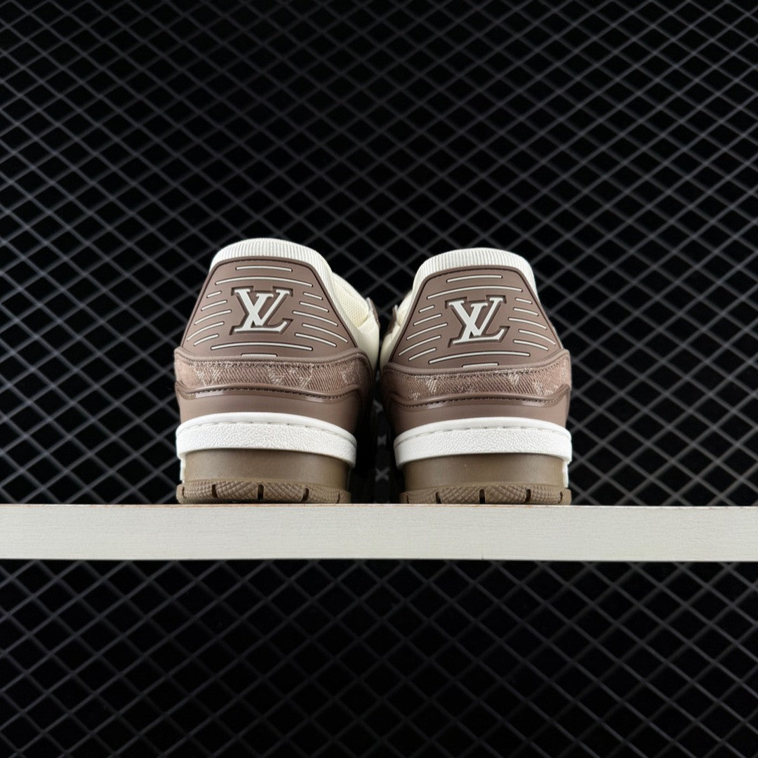 LV Trainer Monogram Denim Beige Brown