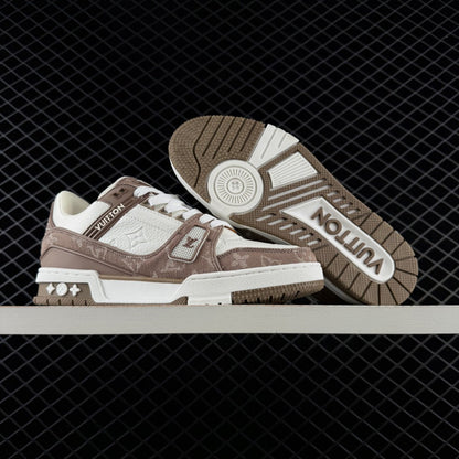 LV Trainer Monogram Denim Beige Brown