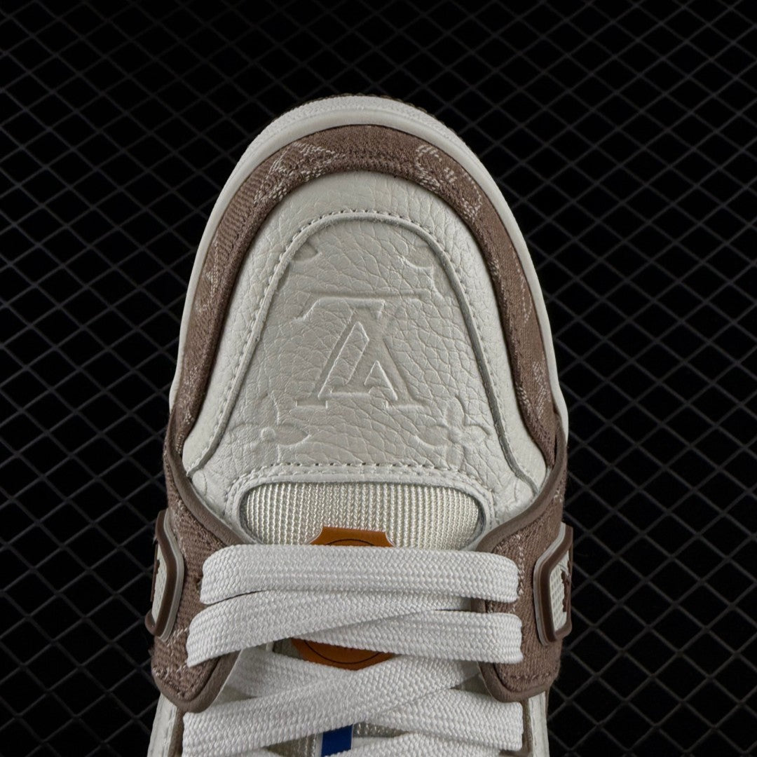 LV Trainer Monogram Denim Beige Brown