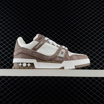 LV Trainer Monogram Denim Beige Brown