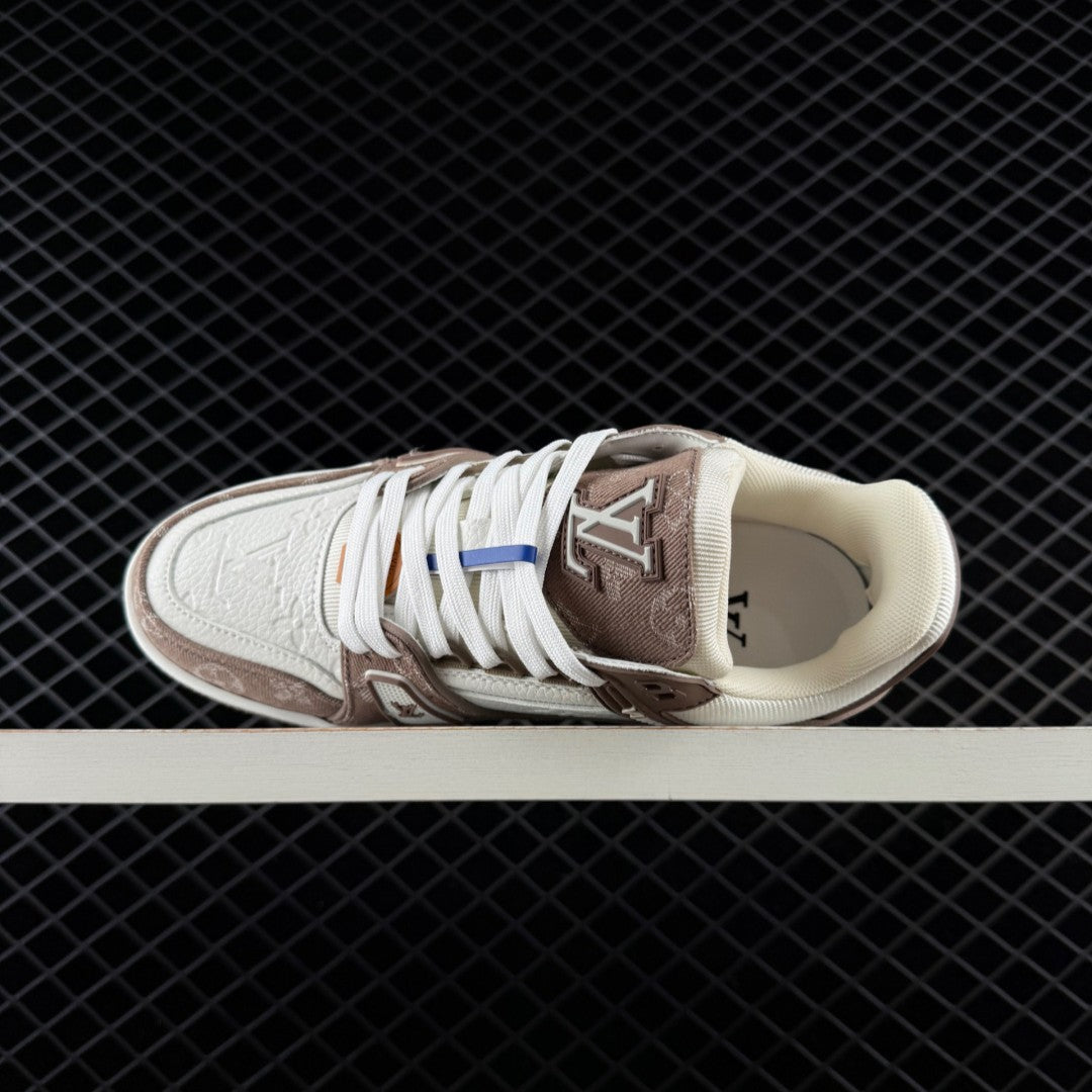 LV Trainer Monogram Denim Beige Brown