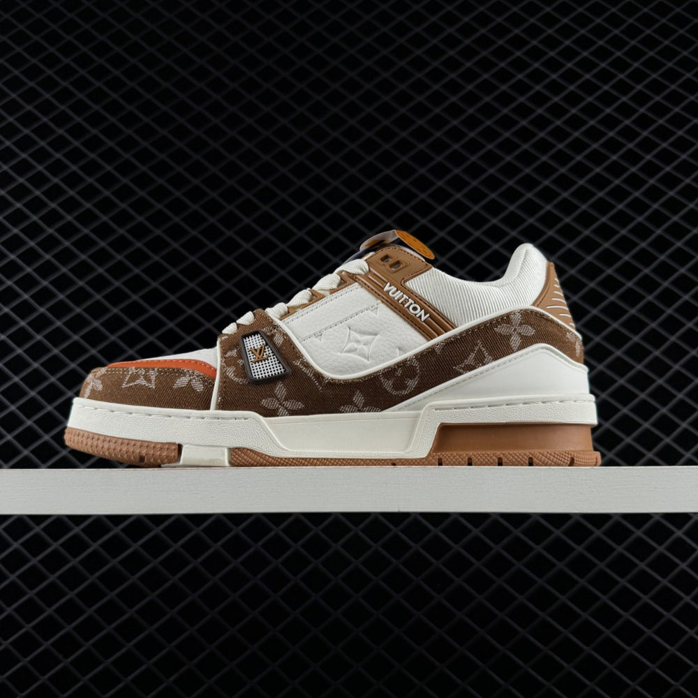 LV Trainer Monogram Denim Moka Brown