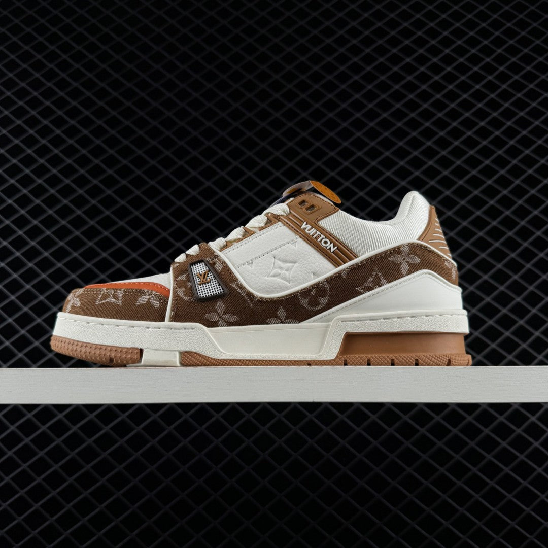 LV Trainer Monogram Denim Moka Brown
