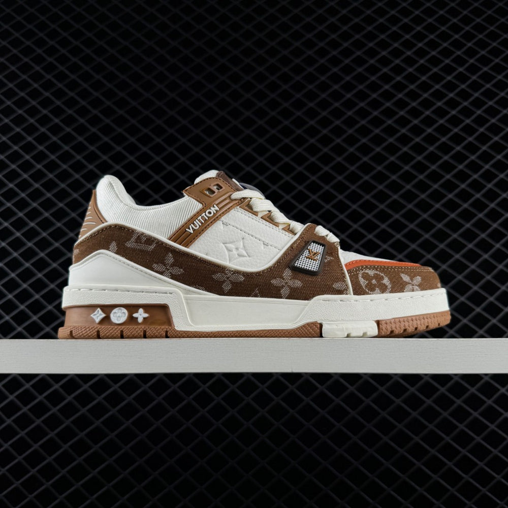 LV Trainer Monogram Denim Moka Brown