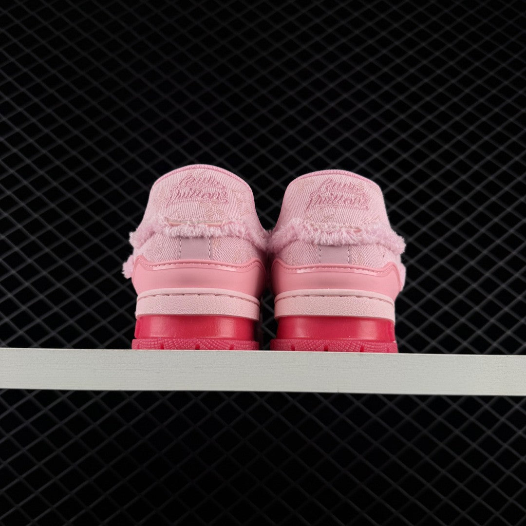 LV Trainer Monogram Denim Triple Pink